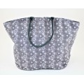 9224 - GREY AND WHITE SNOW FLAKES CANVAS TOTE
